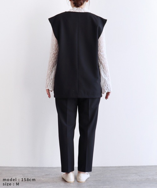 Vネックベスト・テーパードパンツ2点セット（スーツセット）｜reca  