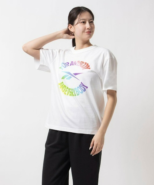 Reebok(リーボック)の「ユニティー フォー エニーボディ Tシャツ / UNITY FOR ANY BODY TEE(Tシャツ/カットソー・メンズ・ブラック/ホワイト・LARGE/MEDIUM/SMALL/XX-LARGE/X-LARGE)」の1枚目の写真