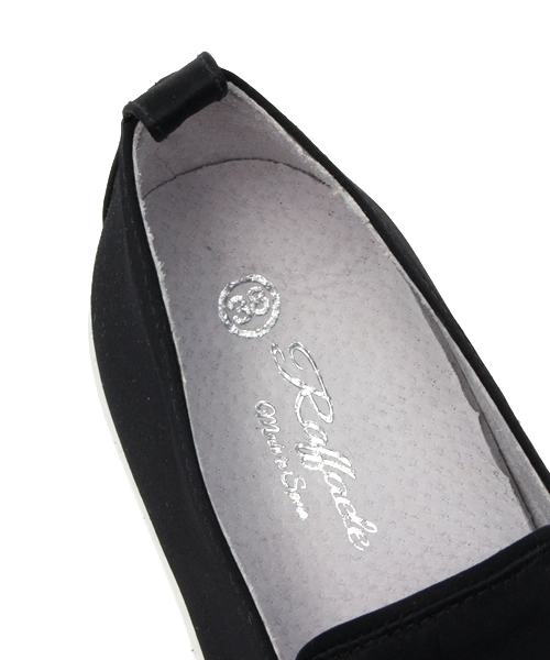 COLLAGE GALLARDAGALANTE(コラージュガリャルダガランテ)の「【RAFFAELEB.】シルクスリッポン(スニーカー・レディース・ブラック/ベージュ・38/36/37)」の8枚目の写真