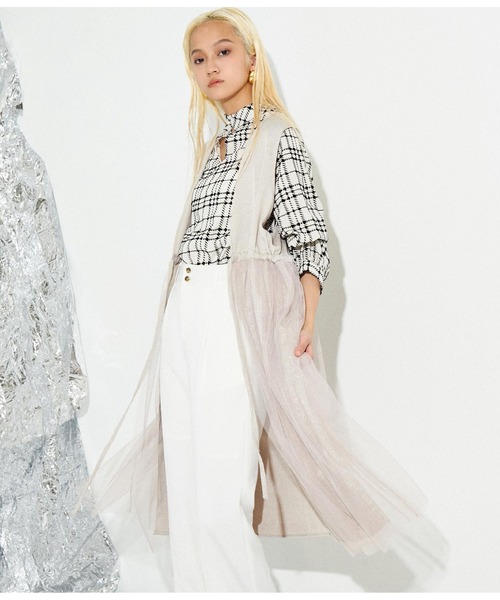 チュール ロングジレ LA BELLE ETUDE ホワイト チュールロングジレ J1U