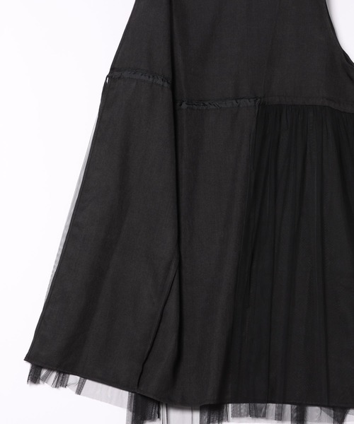 Settimissimo（セッティミッシモ）の「リネンタッチ 切替チュール ロングジレ ベスト（ベスト・レディース・ベージュ/ブラック・M）」の20枚目の写真