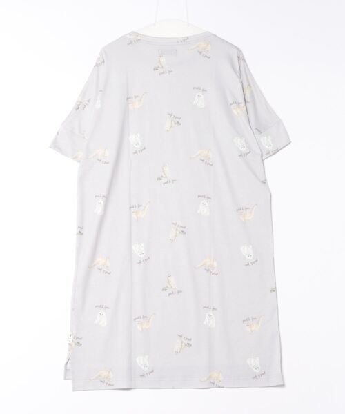 PAUL&JOE（ポールアンドジョー）の「【PAUL&JOE】フルカラーヌネット＆ジプシープリント　半袖ワンピース（ルームウェア/パジャマ・レディース・アイボリー/サックスブルー・M-L）」の3枚目の写真