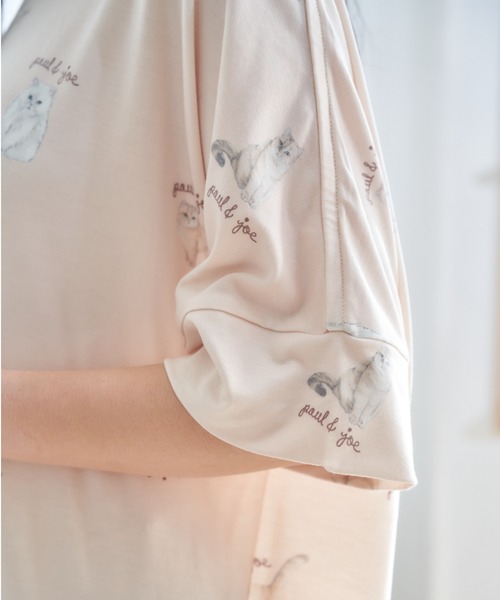 PAUL&JOE（ポールアンドジョー）の「【PAUL&JOE】フルカラーヌネット＆ジプシープリント　半袖ワンピース（ルームウェア/パジャマ・レディース・アイボリー/サックスブルー・M-L）」の22枚目の写真