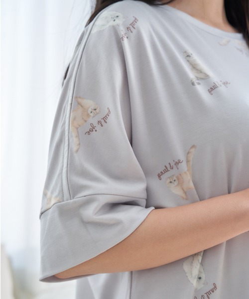 PAUL&JOE（ポールアンドジョー）の「【PAUL&JOE】フルカラーヌネット＆ジプシープリント　半袖ワンピース（ルームウェア/パジャマ・レディース・アイボリー/サックスブルー・M-L）」の12枚目の写真