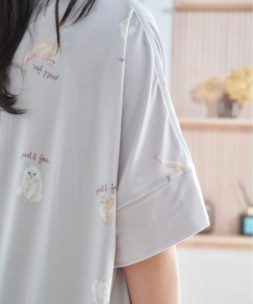 PAUL&JOE（ポールアンドジョー）の「【PAUL&JOE】フルカラーヌネット＆ジプシープリント　半袖ワンピース（ルームウェア/パジャマ・レディース・アイボリー/サックスブルー・M-L）」の13枚目の写真