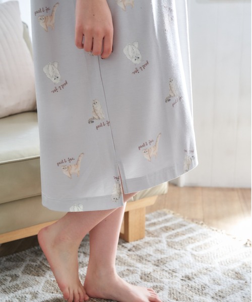 PAUL&JOE（ポールアンドジョー）の「【PAUL&JOE】フルカラーヌネット＆ジプシープリント　半袖ワンピース（ルームウェア/パジャマ・レディース・アイボリー/サックスブルー・M-L）」の14枚目の写真