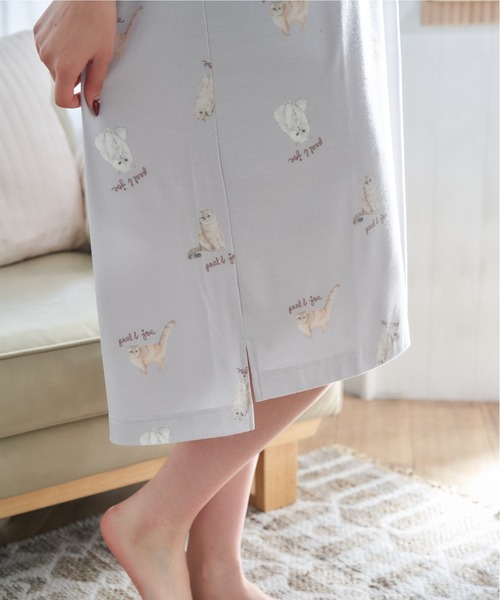 PAUL&JOE（ポールアンドジョー）の「【PAUL&JOE】フルカラーヌネット＆ジプシープリント　半袖ワンピース（ルームウェア/パジャマ・レディース・アイボリー/サックスブルー・M-L）」の15枚目の写真