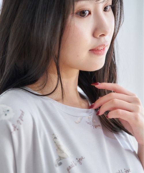 PAUL&JOE（ポールアンドジョー）の「【PAUL&JOE】フルカラーヌネット＆ジプシープリント　半袖ワンピース（ルームウェア/パジャマ・レディース・アイボリー/サックスブルー・M-L）」の11枚目の写真