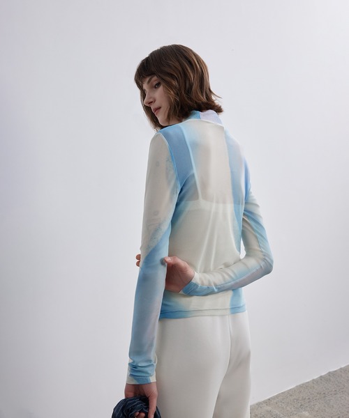 ELOOPS(イーループス)の「【ELOOPS】ニュアンスカラーシアートップス(Tシャツ/カットソー・レディース・ブルー系その他・L/S/M)」の6枚目の写真