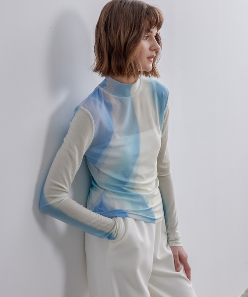 ELOOPS(イーループス)の「【ELOOPS】ニュアンスカラーシアートップス(Tシャツ/カットソー・レディース・ブルー系その他・L/S/M)」の15枚目の写真
