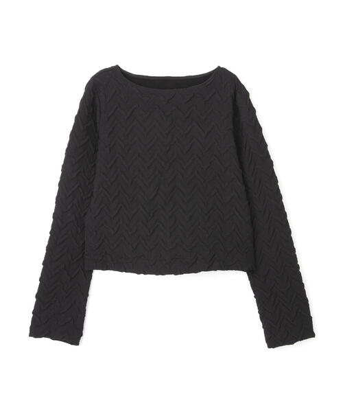 N.（N. Natural Beauty Basic）（エヌエヌナチュラルビューティーベーシック）の「◆【セットアップ対応】ふくれジャガードブラウス（シャツ/ブラウス・レディース・クリーム/ブラック・MEDIUM）」の3枚目の写真