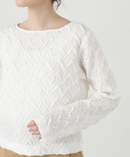 N.（N. Natural Beauty Basic）（エヌエヌナチュラルビューティーベーシック）の「◆【セットアップ対応】ふくれジャガードブラウス（シャツ/ブラウス・レディース・クリーム/ブラック・MEDIUM）」の20枚目の写真