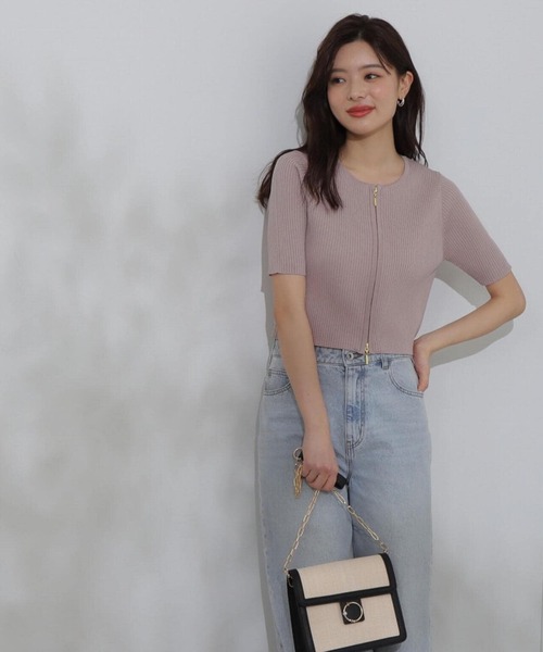 PROPORTION BODY DRESSING(プロポーションボディドレッシング)の「ショートジップカーディガン / 1214174400(カーディガン/ボレロ・レディース・ベージュ/ホワイト/ピンク・FREE)」の21枚目の写真