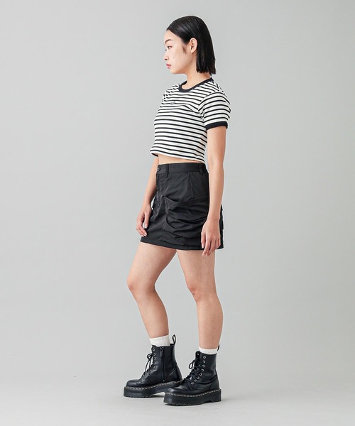 X-girl(エックスガール)の「OVAL LOGO S/S TOP(Tシャツ/カットソー・レディース・マルチ/ブラック/ホワイト/ブラウン・S/M)」の8枚目の写真