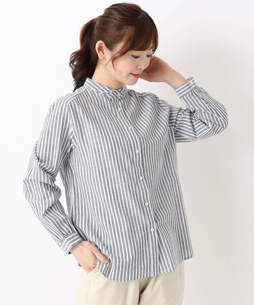 one'sterrace（ワンズテラス）の「コットン丸襟 ブラウス（シャツ/ブラウス・レディース・アイボリー系8/ブラック系8/ネイビー系5・02）」の3枚目の写真