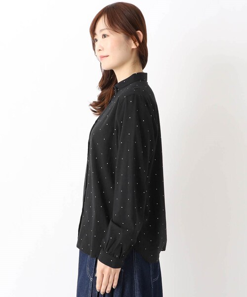 one'sterrace（ワンズテラス）の「コットン丸襟 ブラウス（シャツ/ブラウス・レディース・アイボリー系8/ブラック系8/ネイビー系5・02）」の5枚目の写真