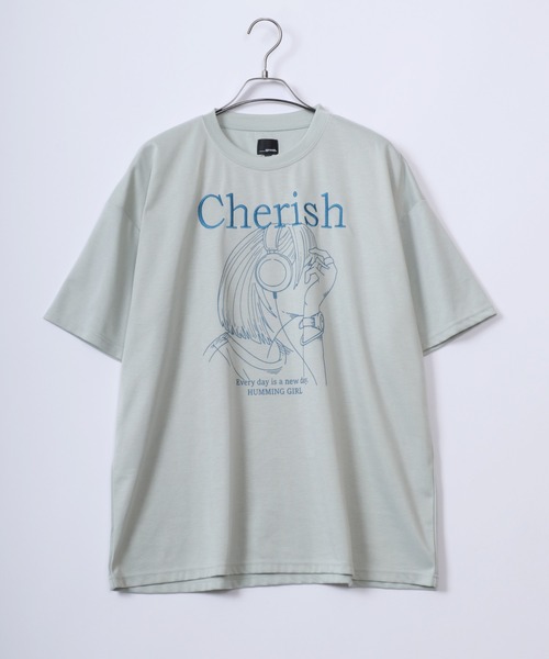 ANPAS（アンパス）の「Ponte Fabric Cool Touch Girl Print T-shirt/ポンチ 線画 ガールプリント 半袖Tシャツ 接触冷感 速乾 UVケア（Tシャツ/カットソー・レディース・ラベンダー/グレー系その他2/ミント/ホワイト系その他2/グレー系その他/ホワイト系その他・L/M）」の8枚目の写真