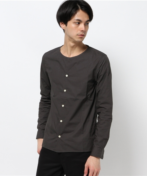 Lui's（ルイス）の「Lui's(ルイス) ノーカラーシャツ（シャツ/ブラウス・メンズ・ホワイト/カーキ/チャコールグレー・SMALL/MEDIUM）」の12枚目の写真