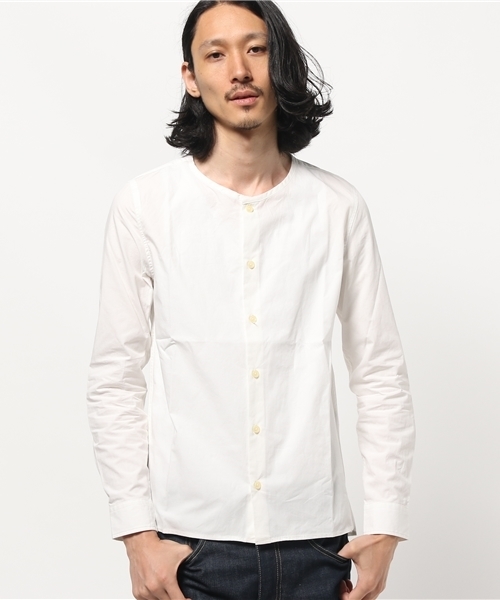 Lui's（ルイス）の「Lui's(ルイス) ノーカラーシャツ（シャツ/ブラウス・メンズ・ホワイト/カーキ/チャコールグレー・SMALL/MEDIUM）」の13枚目の写真