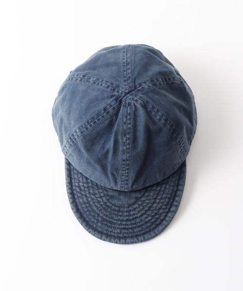 Nigel Cabourn(ナイジェルケーボン)の「【NIGEL CABOURN/ナイジェルケーボン】ACC-52 MECHANICS CAP CO TW(キャップ・メンズ・コバルトブルー/ベージュ・FREE)」の6枚目の写真