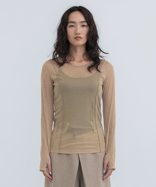 トップス studious / tattoo skin top / sheer top STUDIOUS/ステュディオス】Tattoo Skin Mesh Top/タトゥースキン