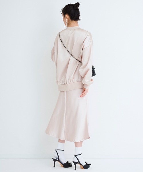 Narcissus（ナルシス）の「サテンフレアロングスカート（スカート・レディース・ブラック/ベージュ・FREE）」の10枚目の写真