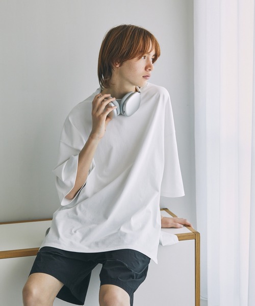 The unormwind（ザアンノームワインド）の「コットンミックスCOOLMAX(R)ビッグシルエットTシャツ（Tシャツ/カットソー・メンズ・ホワイト/ライトグレー/チャコール/ホワイト系/ブルー/ブラック・XL/L/M/S）」の7枚目の写真