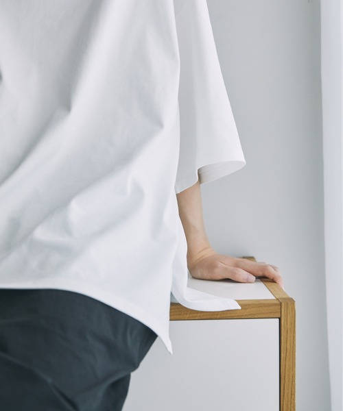 The unormwind（ザアンノームワインド）の「コットンミックスCOOLMAX(R)ビッグシルエットTシャツ（Tシャツ/カットソー・メンズ・ホワイト/ライトグレー/チャコール/ホワイト系/ブルー/ブラック・XL/L/M/S）」の9枚目の写真