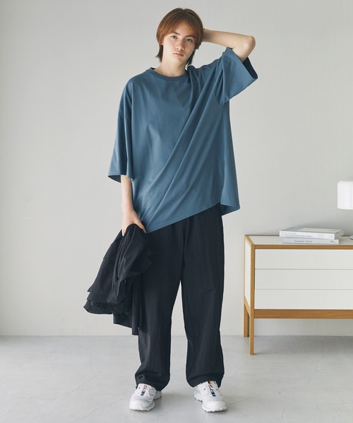 The unormwind（ザアンノームワインド）の「コットンミックスCOOLMAX(R)ビッグシルエットTシャツ（Tシャツ/カットソー・メンズ・ホワイト/ライトグレー/チャコール/ホワイト系/ブルー/ブラック・XL/L/M/S）」の16枚目の写真