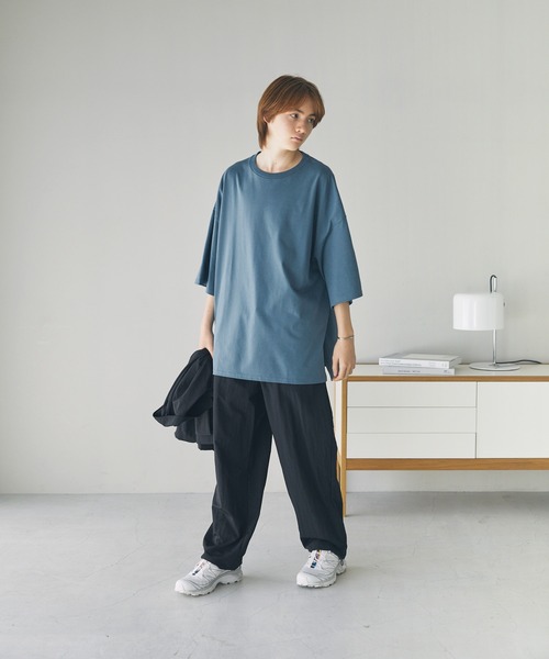 The unormwind（ザアンノームワインド）の「コットンミックスCOOLMAX(R)ビッグシルエットTシャツ（Tシャツ/カットソー・メンズ・ホワイト/ライトグレー/チャコール/ホワイト系/ブルー/ブラック・XL/L/M/S）」の17枚目の写真