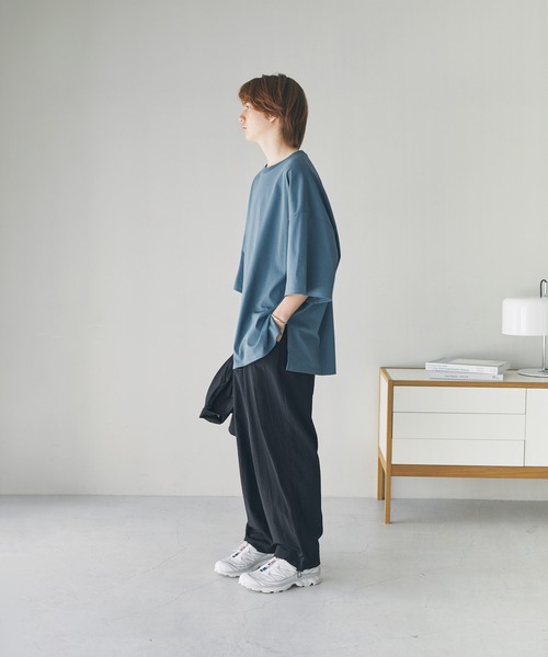 The unormwind（ザアンノームワインド）の「コットンミックスCOOLMAX(R)ビッグシルエットTシャツ（Tシャツ/カットソー・メンズ・ホワイト/ライトグレー/チャコール/ホワイト系/ブルー/ブラック・XL/L/M/S）」の18枚目の写真