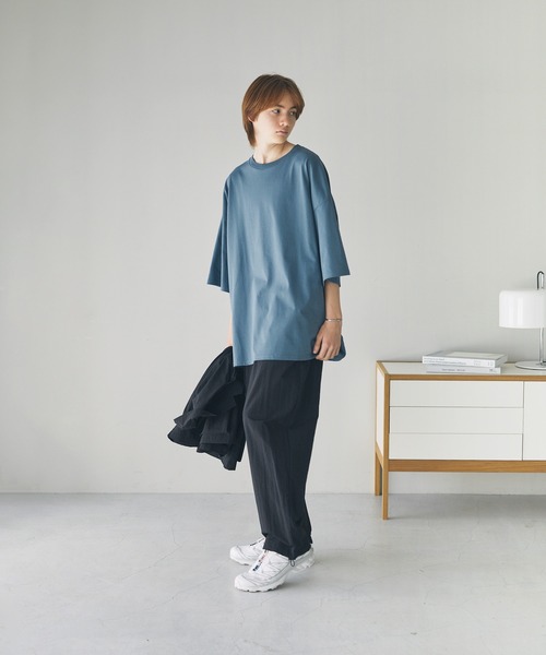 The unormwind（ザアンノームワインド）の「コットンミックスCOOLMAX(R)ビッグシルエットTシャツ（Tシャツ/カットソー・メンズ・ホワイト/ライトグレー/チャコール/ホワイト系/ブルー/ブラック・XL/L/M/S）」の19枚目の写真