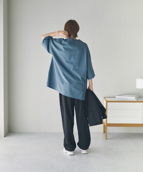 The unormwind（ザアンノームワインド）の「コットンミックスCOOLMAX(R)ビッグシルエットTシャツ（Tシャツ/カットソー・メンズ・ホワイト/ライトグレー/チャコール/ホワイト系/ブルー/ブラック・XL/L/M/S）」の20枚目の写真