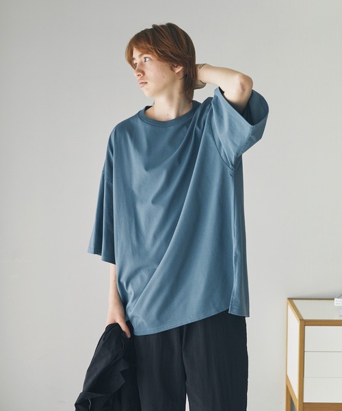 The unormwind（ザアンノームワインド）の「コットンミックスCOOLMAX(R)ビッグシルエットTシャツ（Tシャツ/カットソー・メンズ・ホワイト/ライトグレー/チャコール/ホワイト系/ブルー/ブラック・XL/L/M/S）」の10枚目の写真