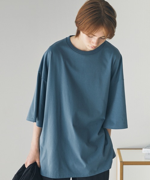 The unormwind（ザアンノームワインド）の「コットンミックスCOOLMAX(R)ビッグシルエットTシャツ（Tシャツ/カットソー・メンズ・ホワイト/ライトグレー/チャコール/ホワイト系/ブルー/ブラック・XL/L/M/S）」の13枚目の写真