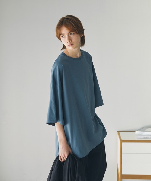 The unormwind（ザアンノームワインド）の「コットンミックスCOOLMAX(R)ビッグシルエットTシャツ（Tシャツ/カットソー・メンズ・ホワイト/ライトグレー/チャコール/ホワイト系/ブルー/ブラック・XL/L/M/S）」の14枚目の写真