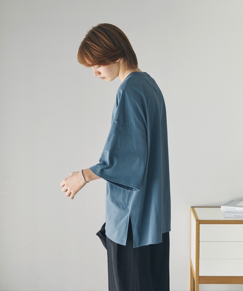 The unormwind（ザアンノームワインド）の「コットンミックスCOOLMAX(R)ビッグシルエットTシャツ（Tシャツ/カットソー・メンズ・ホワイト/ライトグレー/チャコール/ホワイト系/ブルー/ブラック・XL/L/M/S）」の15枚目の写真