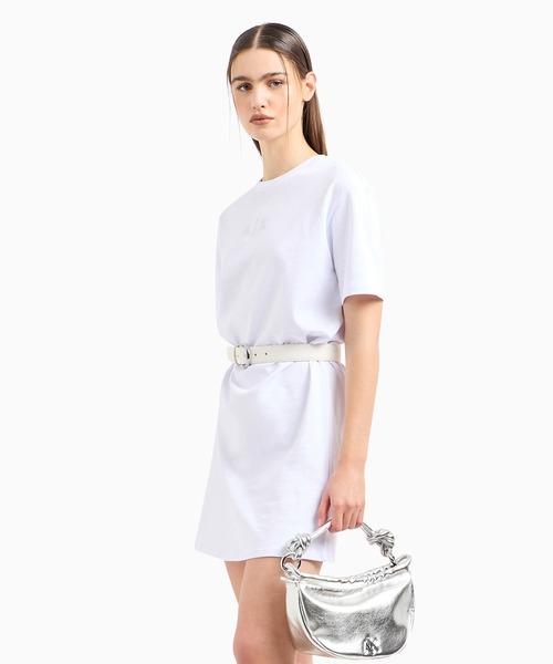 ARMANI EXCHANGE(アルマーニエクスチェンジ)の「【A|X アルマーニ エクスチェンジ】ラインストーンロゴ 半袖ジャージーワンピース(ワンピース・レディース・ピンク/ホワイト系その他・X-SMALL/SMALL/LARGE/MEDIUM)」の7枚目の写真