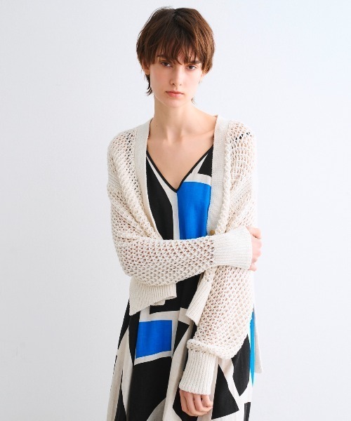 three dots(スリードッツ)の「レース カーディガン(カーディガン/ボレロ・レディース・オフホワイト/ブルー・SMALL)」の3枚目の写真