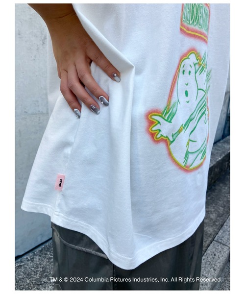 ANAP（アナップ）の「【ゴーストバスターズ／フローズン・サマー】ノーゴースト プリントTシャツ（Tシャツ/カットソー・レディース・ホワイト/グレー・FREE）」の3枚目の写真