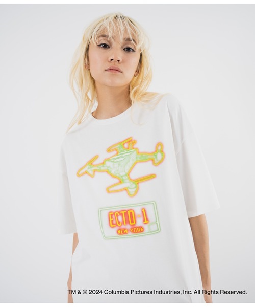 ANAP（アナップ）の「【ゴーストバスターズ／フローズン・サマー】ノーゴースト プリントTシャツ（Tシャツ/カットソー・レディース・ホワイト/グレー・FREE）」の5枚目の写真