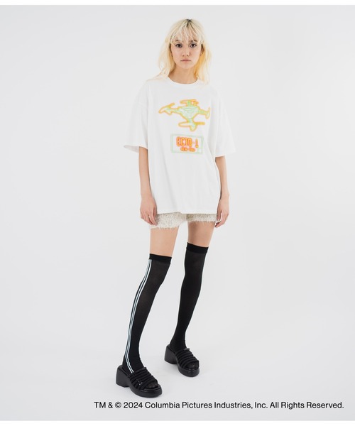 ANAP（アナップ）の「【ゴーストバスターズ／フローズン・サマー】ノーゴースト プリントTシャツ（Tシャツ/カットソー・レディース・ホワイト/グレー・FREE）」の6枚目の写真