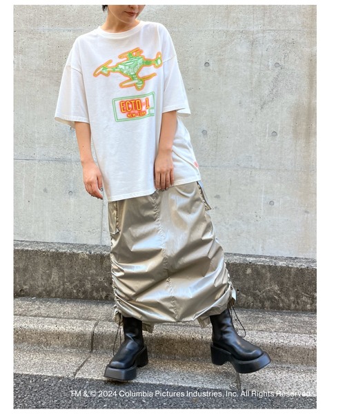 ANAP（アナップ）の「【ゴーストバスターズ／フローズン・サマー】ノーゴースト プリントTシャツ（Tシャツ/カットソー・レディース・ホワイト/グレー・FREE）」の4枚目の写真