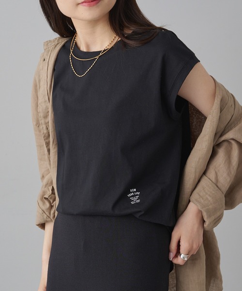 PUAL CE CIN(ピュアルセシン)の「ワンポイントロゴプリント万能カットソー(Tシャツ/カットソー・レディース・オフホワイト/グレー/ブラック・FREE)」の3枚目の写真
