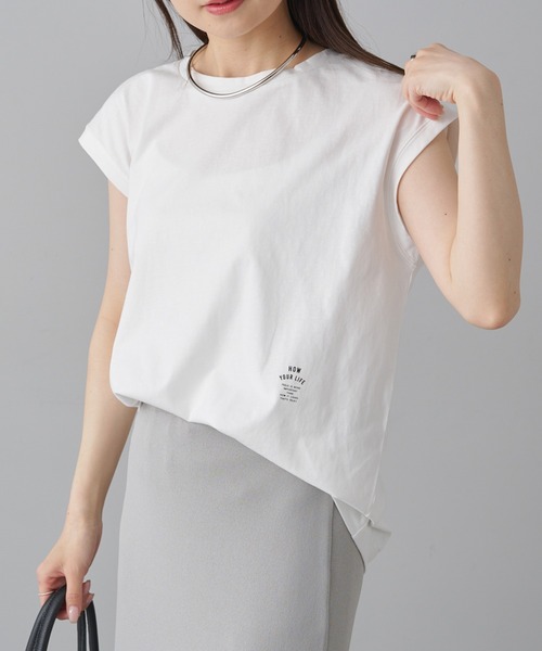 PUAL CE CIN(ピュアルセシン)の「ワンポイントロゴプリント万能カットソー(Tシャツ/カットソー・レディース・オフホワイト/グレー/ブラック・FREE)」の5枚目の写真