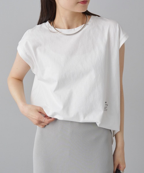 PUAL CE CIN(ピュアルセシン)の「ワンポイントロゴプリント万能カットソー(Tシャツ/カットソー・レディース・オフホワイト/グレー/ブラック・FREE)」の4枚目の写真