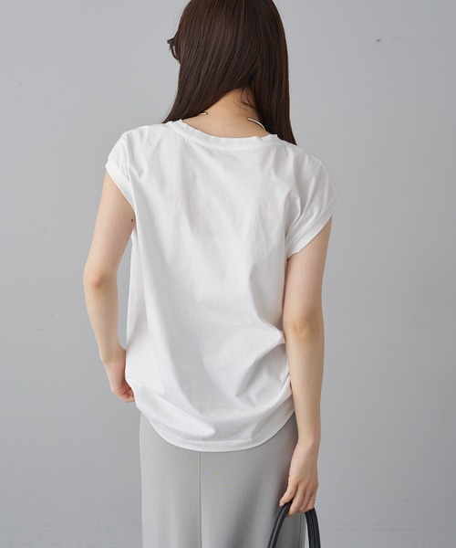 PUAL CE CIN(ピュアルセシン)の「ワンポイントロゴプリント万能カットソー(Tシャツ/カットソー・レディース・オフホワイト/グレー/ブラック・FREE)」の6枚目の写真
