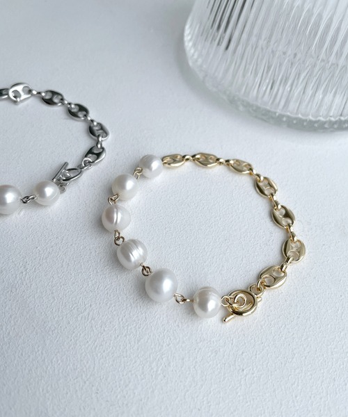 ROPE' PICNIC（ロペピクニック）の「淡水パール×チェーンブレスレット（ブレスレット・レディース・シルバー/ゴールド・FREE）」の3枚目の写真