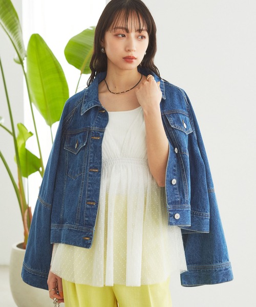 VIS（ビス）の「フロッキードットチュールチュニック（シャツ/ブラウス・レディース・ホワイト/ブラック/ダークブラウン・FREE）」の4枚目の写真