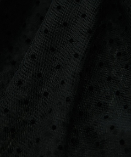 VIS（ビス）の「フロッキードットチュールチュニック（シャツ/ブラウス・レディース・ホワイト/ブラック/ダークブラウン・FREE）」の9枚目の写真